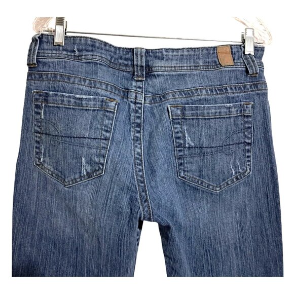 Y2K Maurices Morgan Distressed Bootcut Jeans Womens Size 11/12 Regular Blue Deni - Picture 8 of 11